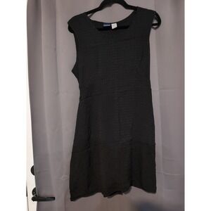 Honors‎ Textured Jacquard Sleeveless Midi Dress, Women's Large Black Dress
